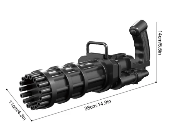 PISTOLA DE BURBUJAS CON LUZ LED DE 21 HOYOS