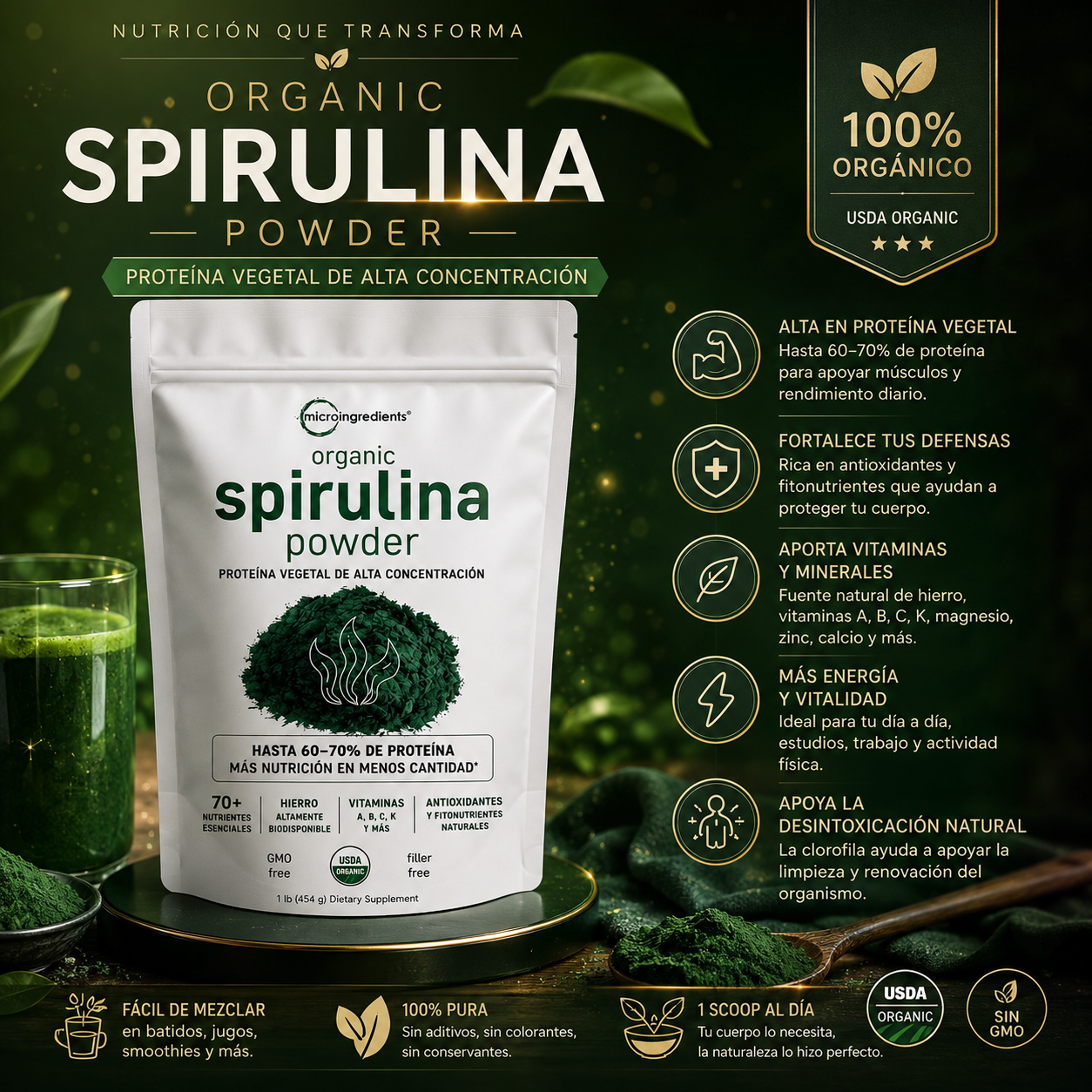 ORGANIC SPIRULINA POWDER