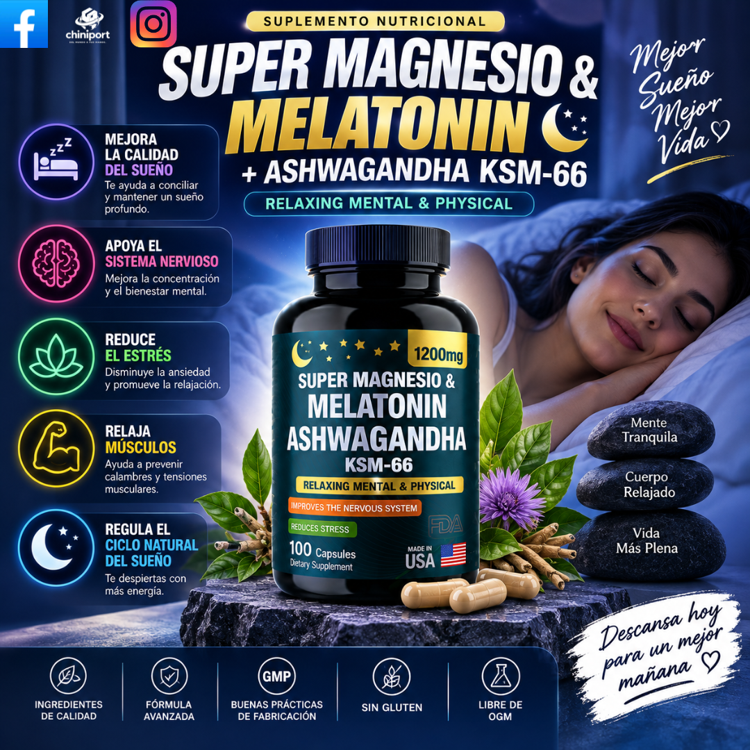 SUPER MAGNESIO & MELATONIN + ASHWAGANDHA KSM-66