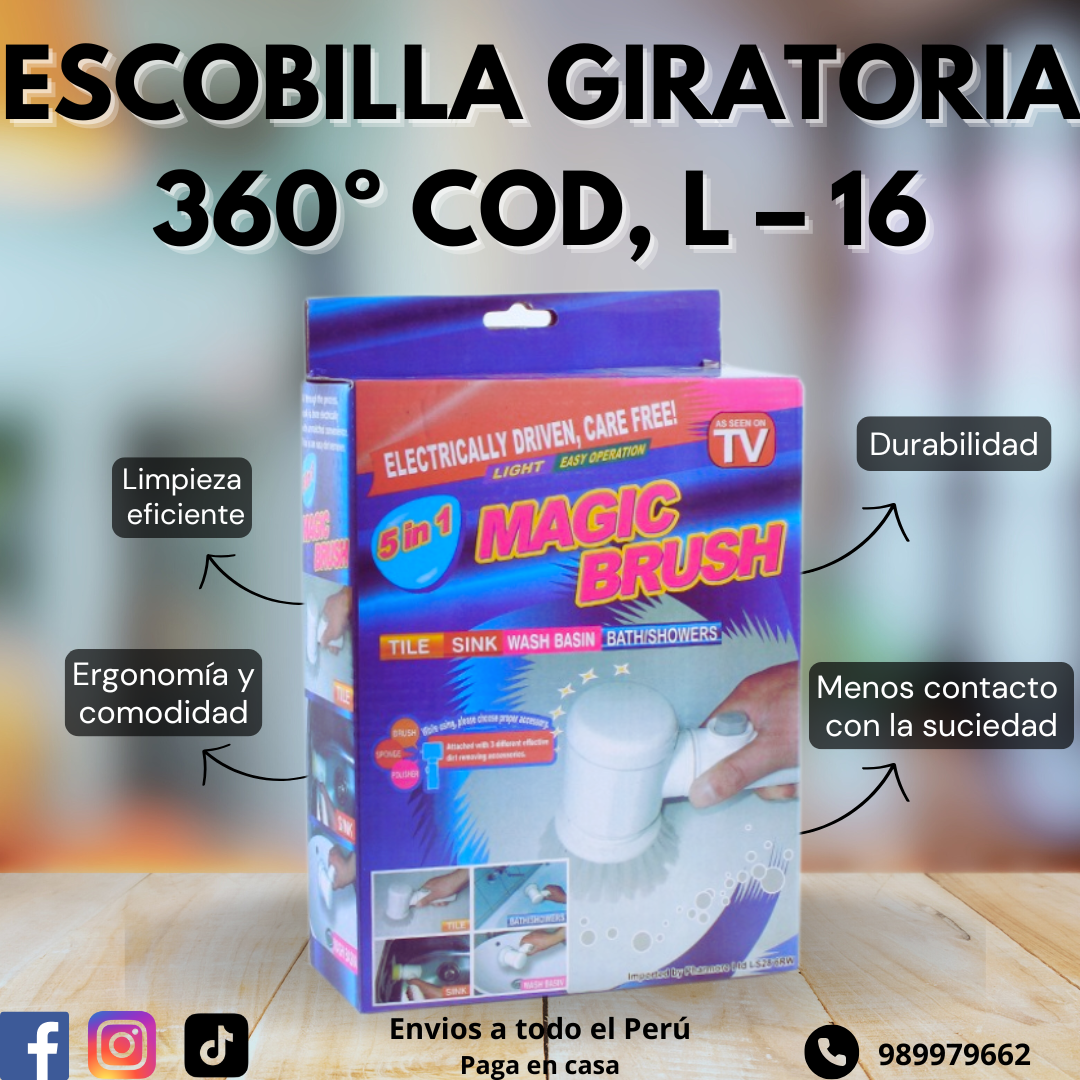 ESCOBILLA GIRATORIA 360º Cod, L – 16