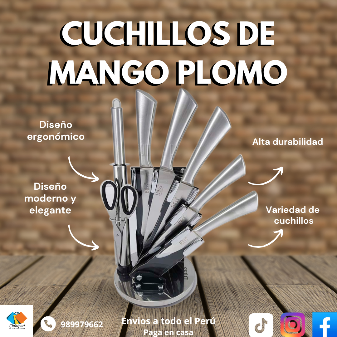 CUCHILLOS DE MANGO PLOMO