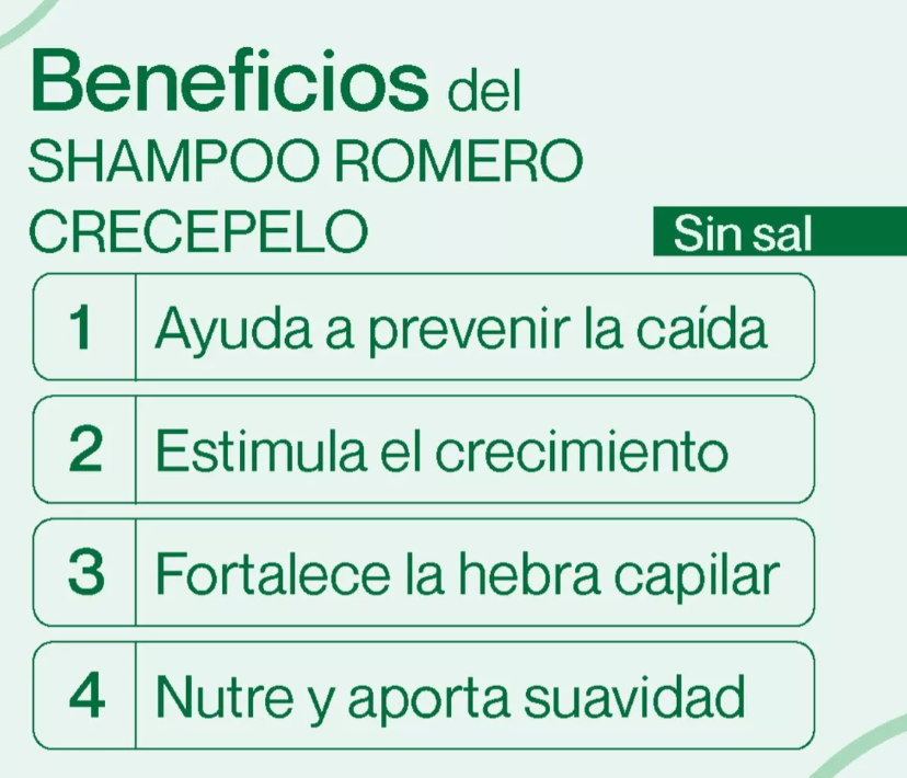 SHAMPOO ROMERO – 2 en 1  CRECEPELO