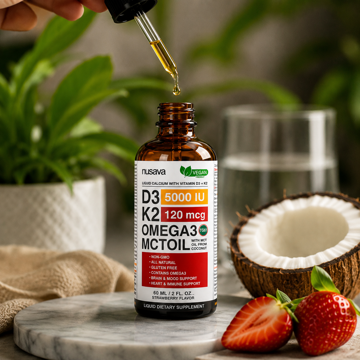 NUSAVA D3-K2 OMEGA 3 MCT OIL