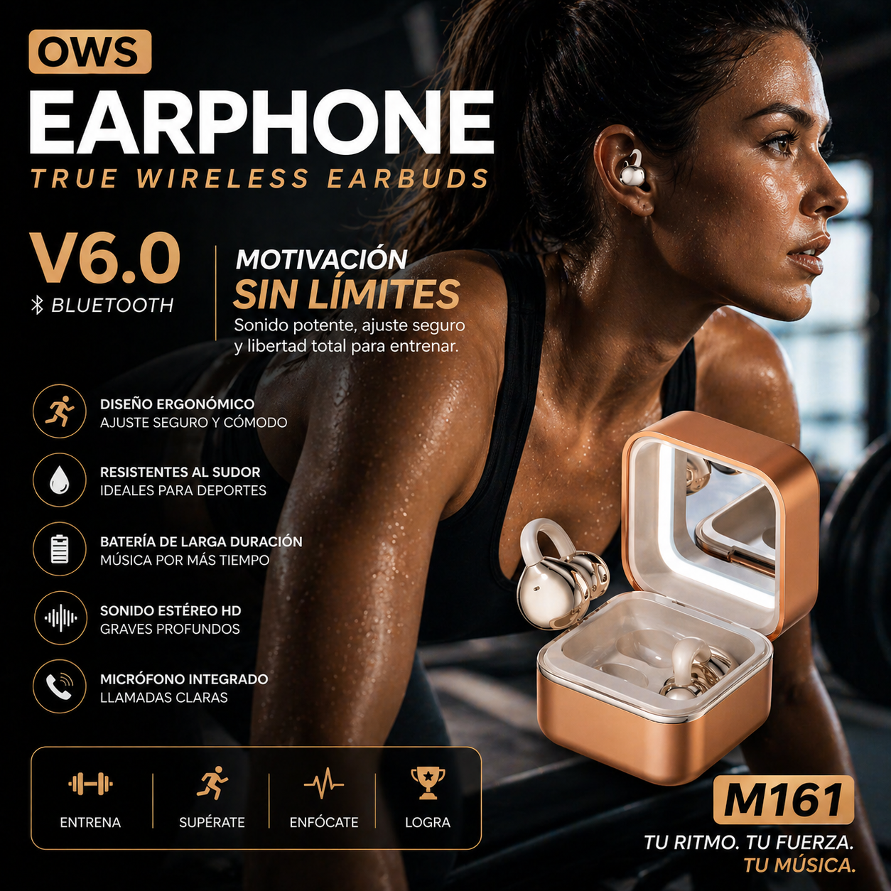 OWS EARPHONE V6.0 – TRUE WIRELESS EARBUDS (M161)