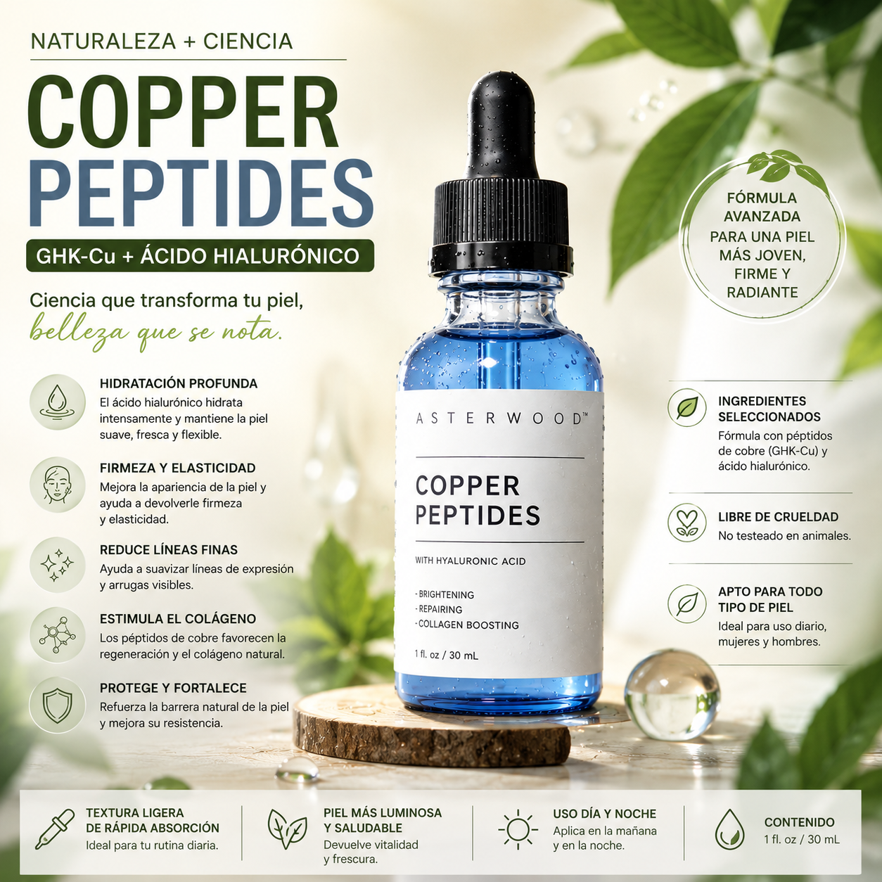 COPPER PEPTIDES GHK-Cu + ÁCIDO HIALURÓNICO