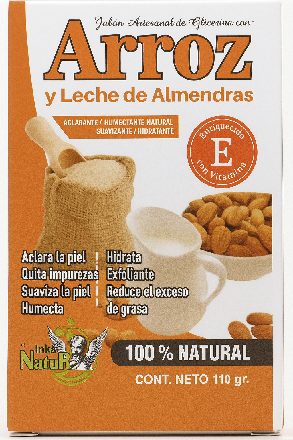 JABÓN ARTESANAL DE ARROZ Y LECHE DE ALMENDRAS