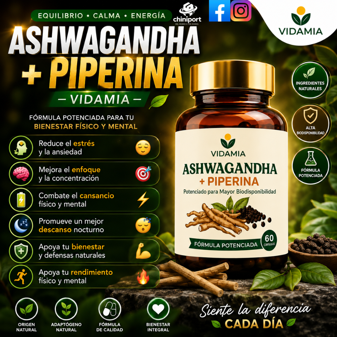 ASHWAGANDHA + PIPERINA – VIDAMIA