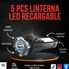 5 PCS LINTERNA LED RECARGABLE