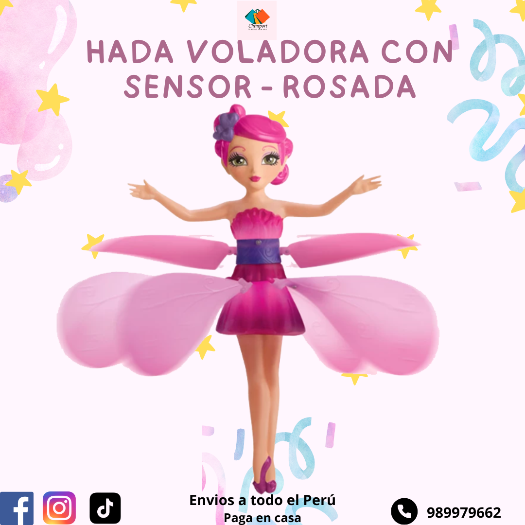 HADA VOLADORA CON SENSOR - ROSADA