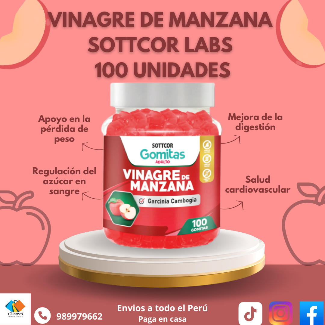 VINAGRE DE MANZANA SOTTCOR LABS 100 UNIDADES