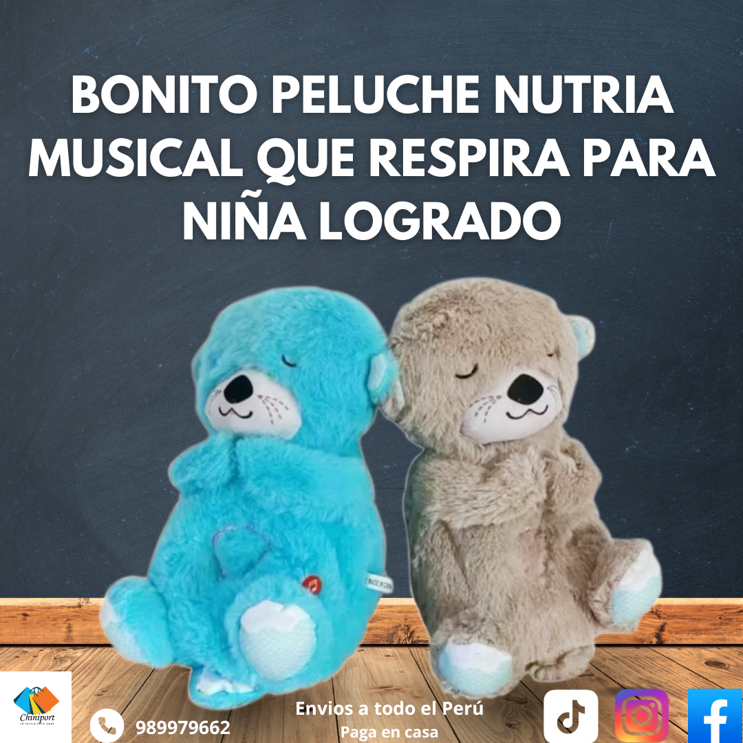 BONITO PELUCHE NUTRIA MUSICAL QUE RESPIRA PARA NIÑA