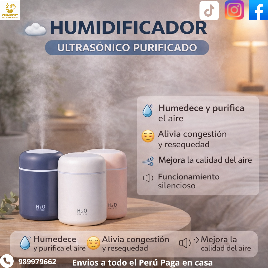 HUMIDIFICADOR ULTRASÓNICO PURIFICADO