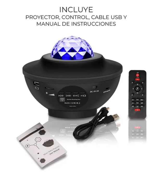 PROYECTOR GALAXIA MICRO SD BLUETOOTH PARLANTE LUCES LED